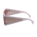 Fake Diamonds White Frame Strong Temple Retro PC Sunglass